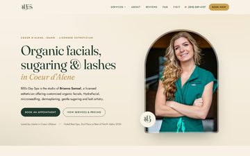 BEEs Day Spa homepage, a recent RedoLocal redesign