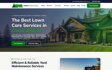 Aspen Lawn Care homepage, a recent RedoLocal redesign
