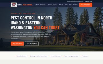 Target Pest Control homepage, a recent RedoLocal redesign